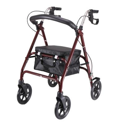 China Walker Rollator Burgundy Older Handicapped Walker Caddy 38x36x55 for sale