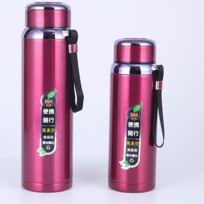 China Business BS01 480ml 17oz Triple Wall Vacuum Insulated Bamboo Water Bottle With Strainer for sale