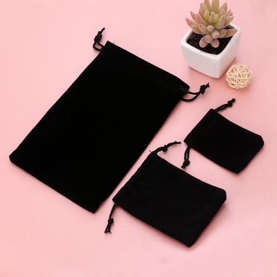 China Custom Logo Jewelry Velvet Pouches Drawstring Backpack Black Suede Velvet Tote Bag Black Jewelry Pouch Bags Gift for sale