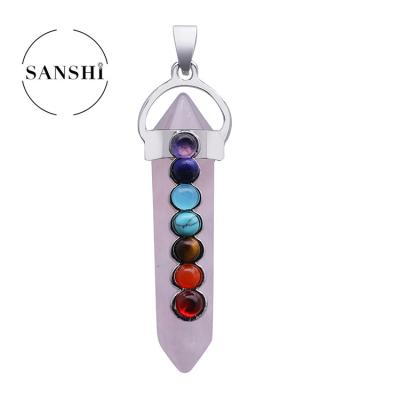 China Natural Crystal Pendant Healing Quartz 7 Chakra Stone Pendant Factory Wholesale CLASSIC for sale