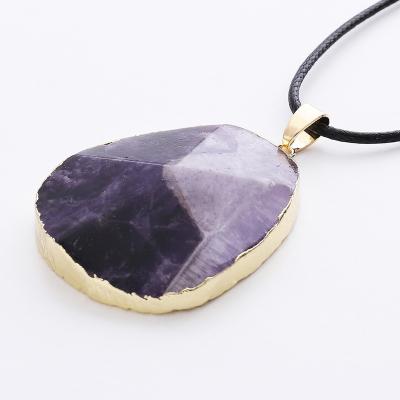 China Fashion Women Men Nature CLASSIC Amethyst Dangling Hand Dangling Corner Cut Stone for sale