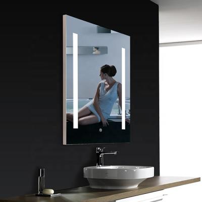 China Bright 100MOQ Customization Illuminated Bathroom LED Mirror Touch Sensor Fog Light Wall Mounted Mirror for sale