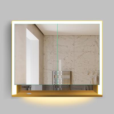 China Modern Beautiful Luxury Led Mirror Doors Bathroom Wall Mirror Double Sides Bright Smart Bathroom for sale