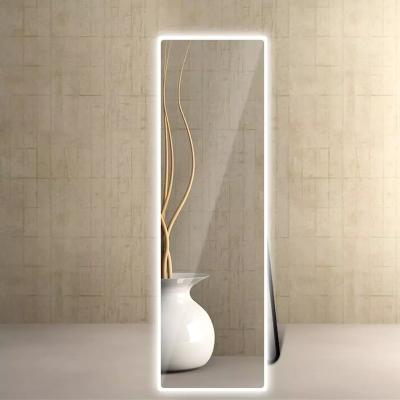 China Illuminated Framed Muiltiple Designing Pattern Place IR Sensor Switch Floor Hanging Standing Dressing Full Mirror With Lights for sale