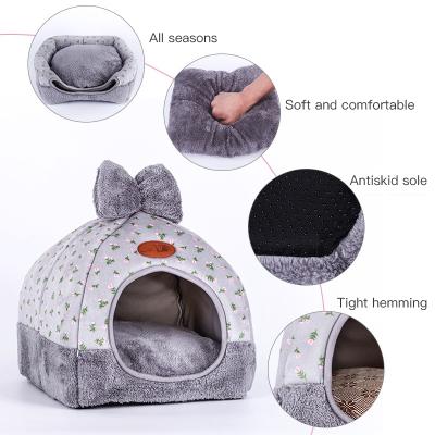 China New Design Viable Wholesale Passionate Cat Nest Winter Warm Collapsible Cat Houses for sale