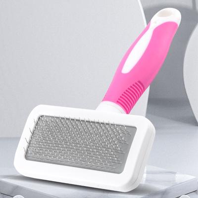 China Amazon's best-selling self-cleaning slicker slicker brush gently removes loose undercoat mats and tangled hair for sale