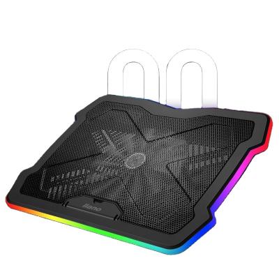 China 12-17 Inch Laptop Hot Sale Aluminium Laptop Cooler Fan All-round RGB Light Notebook Cooling Pad With Adjustable Wind Speed Height for sale