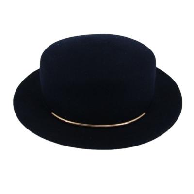 China Hot Selling 100% Wool Felt Wide Brim Australian Hat Fashion 100% Wool Cowboy Hat Luxury Felt Fedora Hat for sale