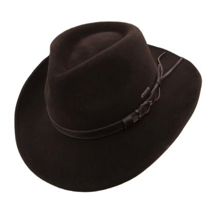 China Fashion Australian Hat 100% Wool High Quality 100% Wool Felt Wide Brim Fedora Hat Fashion Felt Cowboy Hats For Sale for sale