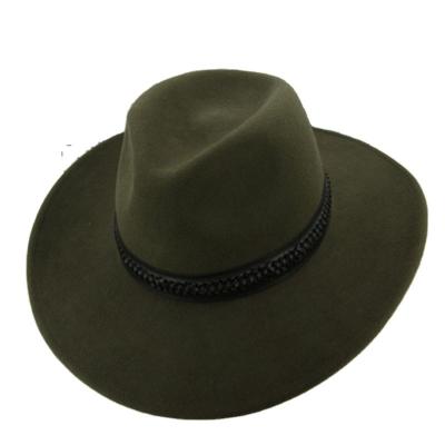 China Wholesale High Quality Wide 100% Wool Fedora Hats Top Seller Felt 100% Wool Brim Australian Fashion Fedora Hat for sale