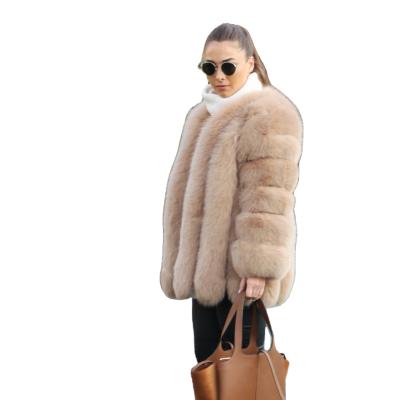 China free shipping ladies winter Anti-wrinkle ladies leather jacket winter fox fur jacket ladies long sleeve jacket real fox fur coat plus size for sale