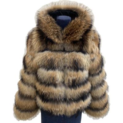 China free shipping Anti-wrinkle woman winter furry raccoon fur jacket real fur jacket natural fur coat for sale