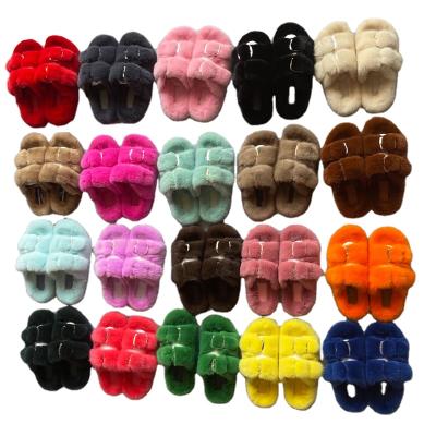 China 100% Real Breathable Women Mink Fur Slipper Fashion Slippers Indoor Hairy Slides Slippers for sale