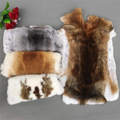 China Real Rabbit Fur Skin Decor Auto Natural Fluffy Rabbit Hide Upholstery Sewing Quality Leather Trim Covering Clothing Accessories for sale