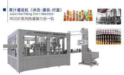 China Tres en un equipo embotellador del terraplén caliente de GMC 5000BPH por completo automático en venta