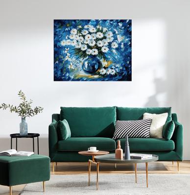 China Abstract Acrylic Painting On Canvas Abstract Wall Art Painting By Numbers Daisy 40*50cm for sale