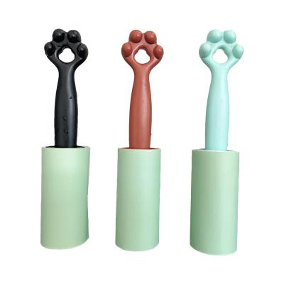 China Manual Reusable Sticky Fiber Roller Cleaning Sticky Fiber Roller Remove Dust For Clothes And Pets for sale