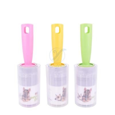 China Manual Dog and Cat Lint Remover Sticky Lint Roller Pet Hair Fur Dander Dust Clothes Fiber Sticky Roller for sale