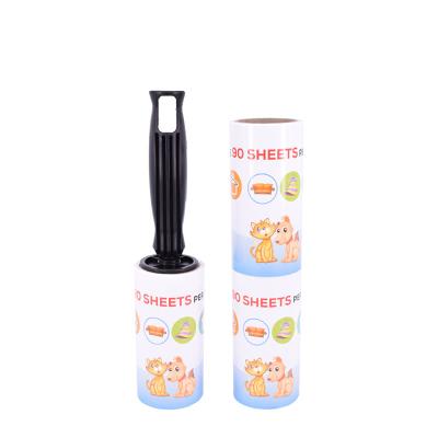 China 60 Sheets Manual Fiber Roller Makers Sticky Adhesive Retractable Fiber Roll for Fabric and Pets for sale