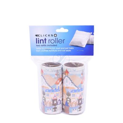 China Easy Tear Manual Household Clothes Fiber Roller Pet Hair Fiber Roller Sticky Remover Refill for sale