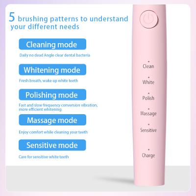 China Wholesale Cheap Price Home/Hotel/Travel 5 Modes Cleaning Customized Rechargeable Electric Toothbrush Sonic Brush With Travel Case for sale