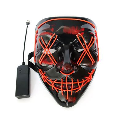 China New Disposable Custom Made Ball Colorful Makeup Cosplay Led Glowing Neon Lamp Mask Halloween for sale