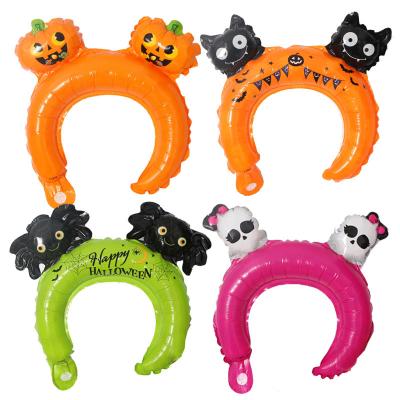 China Cute Pumpkin Animal Head Buckle Party Decoration Aluminum Hairpin Balloon Headband for sale