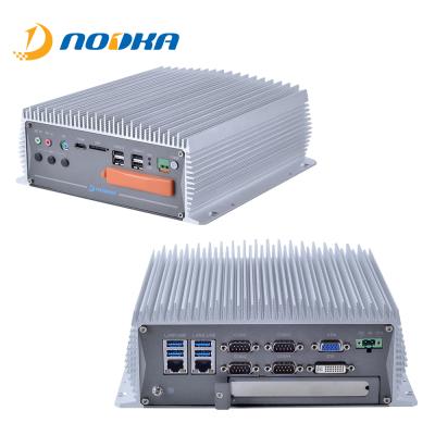 China Barebone Industrial Fanless PC LGA1151 Socket 4POE 8 USB Embedded Mini PC For IP Cameras for sale