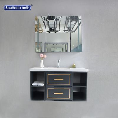 China Traditional Classic Single Sink High Quality Solid Wood Bathroom Vanity for sale