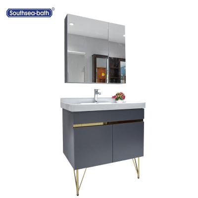 China Furniture Bathroom Cabinet Design Modern Solid Wood Vanity Base for sale