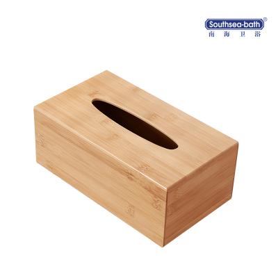 China Viable wholesale natural color bamboo tissue box paper holder for restaurant hotel bathroom and living room for sale