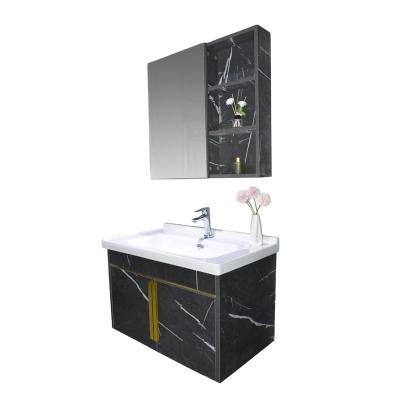 China Modern Hot Sale Single Sink Bathroom Vanity With Mirror Cabinet for sale