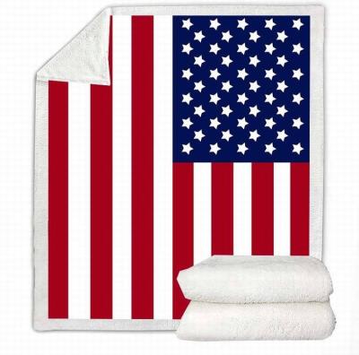 China Plain Minky Soft Flag Blanket Customize Personalized Design Sublimation Printed Warm Fleece Sherpa Throw Blankets Custom For Winter for sale