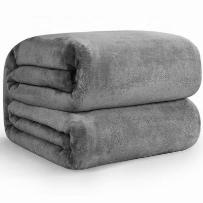 China Single Custom Solid Thick Thermal Fleece 100%Polyester Blanket For Winter For Queen Bed Or Sofa for sale