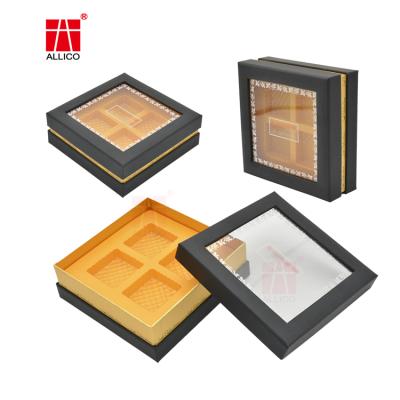 China Wholesale Custom High Quality Handmade Transparent PET Lid and Base Cardboard Gift Box with Ribbon and Clear Window for sale