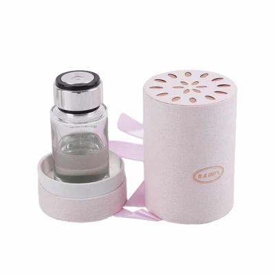 China Wholesale Custom Recyclable Pink Cylinder Bow Ribbon Hotel Delicate Aromatherapy Box Delicate Gift Packaging Paper Boxes for sale