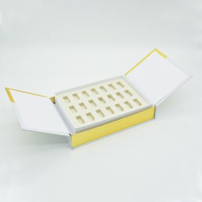 China Handmade Custom Logo Double Door Opening Retail Artificial False Nails Tip Empty Boxes Press On Nail Packing Box for sale