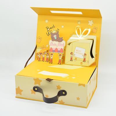 China Factory Wholesale Handmade Supply Hot Foil Boy Baby Clothing Sets Gift Box Girl Baby Gift Paper Boxes For Baby Clothes for sale