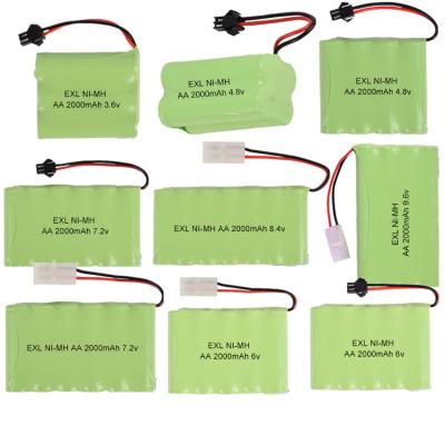 China 3.6V4.8V6V7.2V8.4V9.6V2000mAh rechargeable battery pack of no. 5 Ni-MH toys for remote control toy car for sale