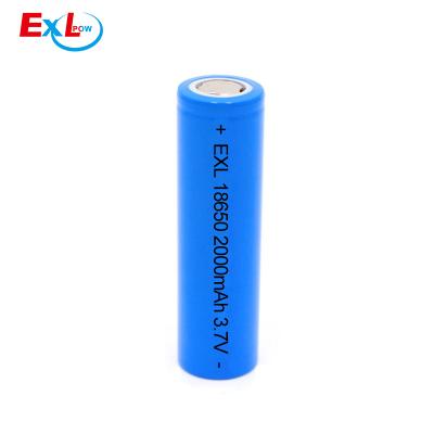 China Toys Customized Hot Sale Cheap Price 18650 Battery 3.7V 2000mAh Rechargeable Lithium Ion Battery for sale