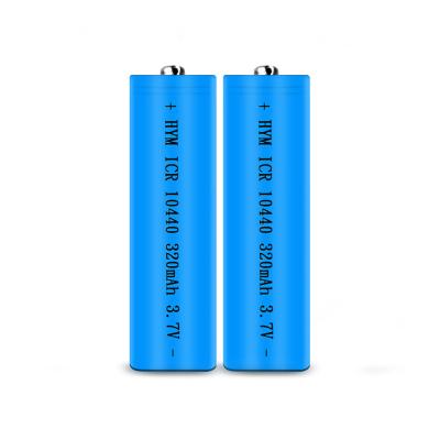 China Best selling toys cylinder form 10440 rechargeable lithium battery 320mah 3.7v lithium battery for sale