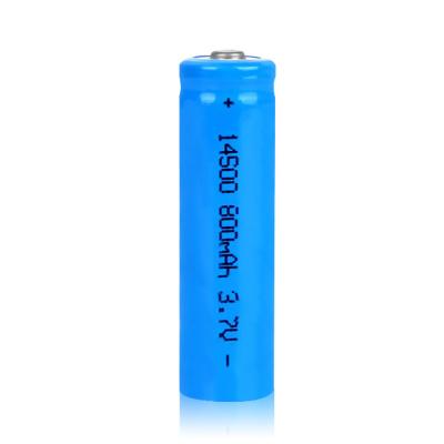 China Customized with certification 14500 Li ion led rechargeable battery 800mAh 3.7V 800mAh battery cell for sale