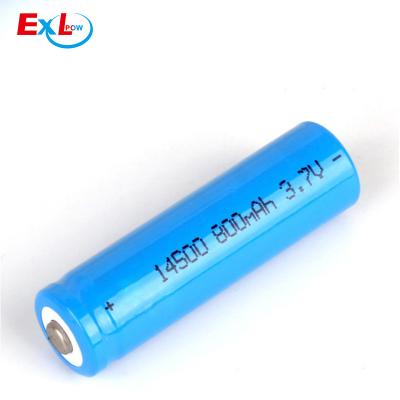 China New Design Micro USB 14500 Li Ion Led Top Batteries 600mAh 3.7V 600mAh Rechargeable Battery Cell for sale