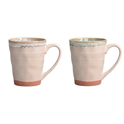 China Hunan Liling Sustainable Stoneware 16oz Coffee Mug With Handle Reactive Glazed Ceramic Mugs for sale