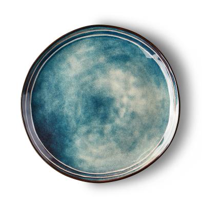 China Hot Selling Disposable Nordic Style Design Shining Reactive Glaze With Silk Screen Dinnerset Ceramics Plates Porcelain for sale