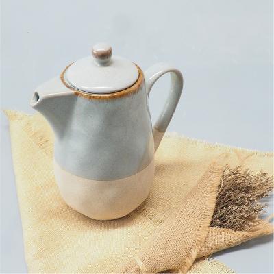 China Viable Teapot 1.5L Stain Nordic Decor Tabletop Water Reactive Glazed Pitcher With Lid for sale