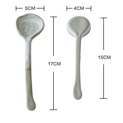 China Stain 17cm Home Viable Matte Glazed Coarse Soup Spoon Hand Made OEM Coffee Use 15cm for sale