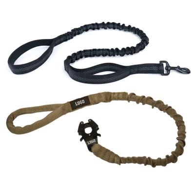 China Custom Made Heavy Duty Military Advance Dog Bungee K9 Training Pet Bungee Nylon Tactical Dog Leash With Frog Clip for sale