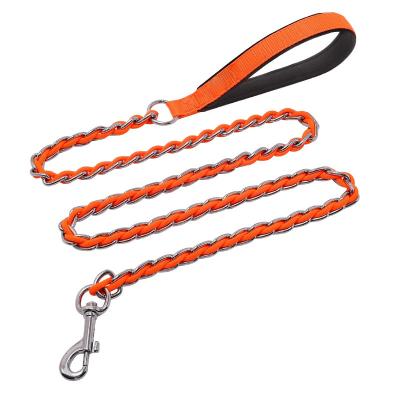 China Personalized Heavy Duty Metal One Step Snake Chain Pull Hooks Rope Dog Leash for sale