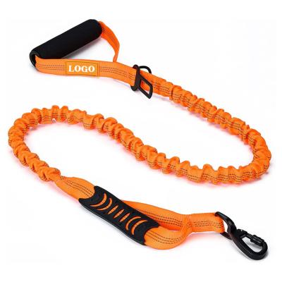 China Various Features Reflective Heavy Duty Nylon Elastic Bungee Pet Leash For Large Dog for sale